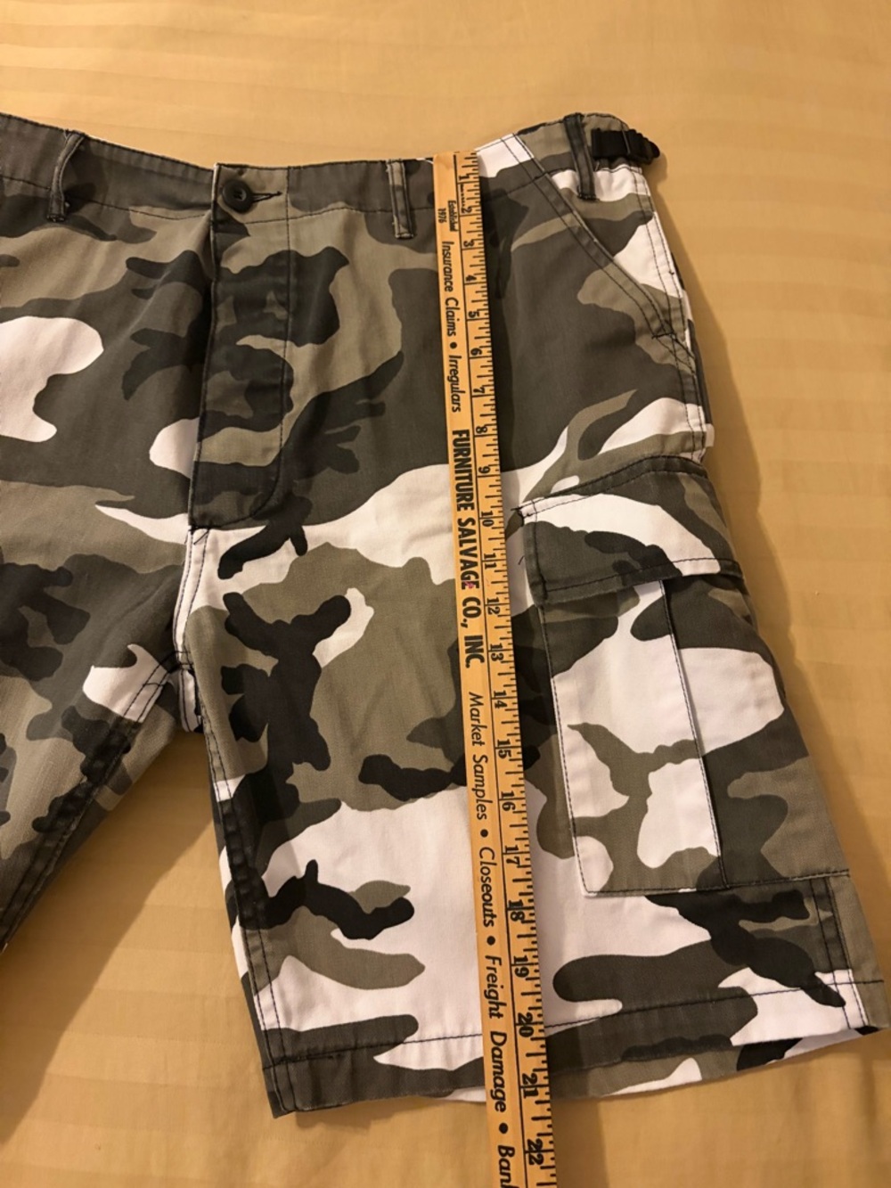 Rothco BDU Camo Cargo Shorts Mens Large White Gray Camouflage Military Tactical - Picture 10 of 13